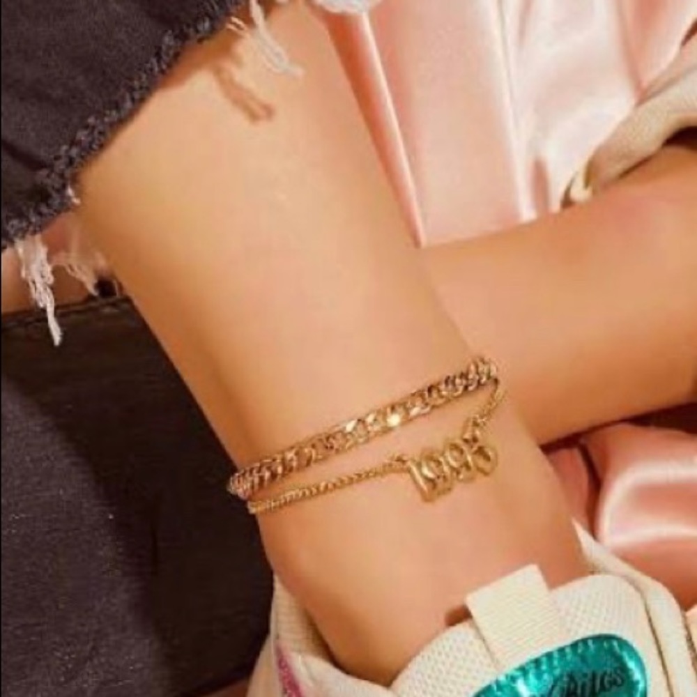 Gold Chain Ankle or Wrist Bracelet